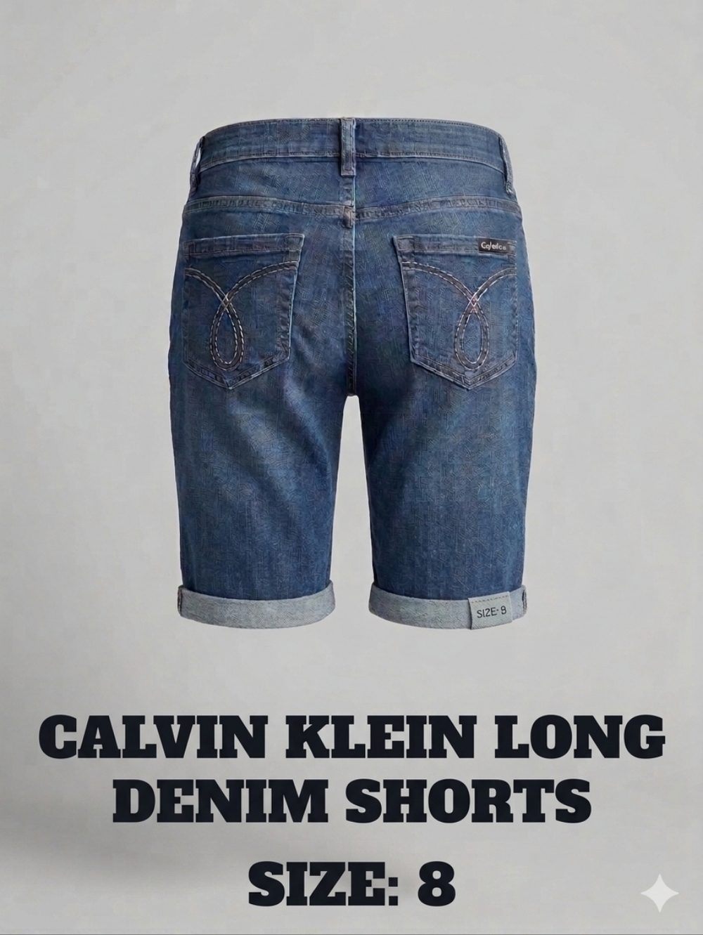 Calvin Klein Dark Blue Shorts Jeans with Embroidered Pockets